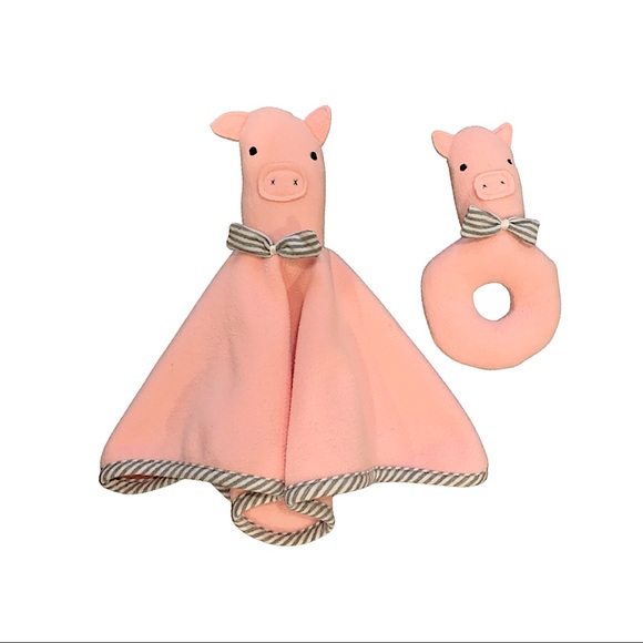 🎄Crate & Barrel plush pig rattle - Picture 2 of 11